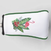 Flamingo tropische bladeren putter golfheadcover (Voorkant)