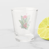 Flamingo tropische bladeren shot glas (Achterkant)