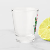 Flamingo tropische bladeren shot glas (Links)