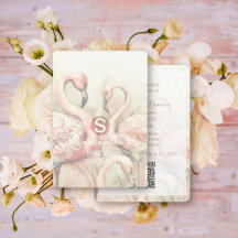 Flamingo Tropische Monogram Bruiloft QR Code