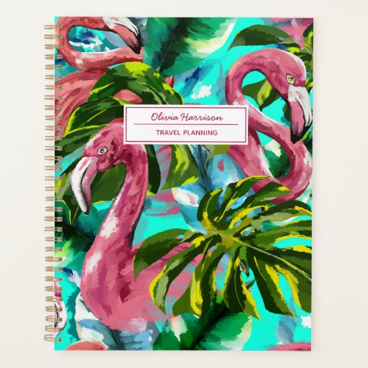 Flamingo Tropische naam en onderwerp Planner (Voorkant)
