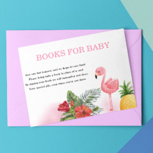 Flamingo Tropische Roze Boeken voor baby Informatiekaartje