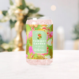 Flamingo Tropische Tuin Helder Groen Blikvorm Glas