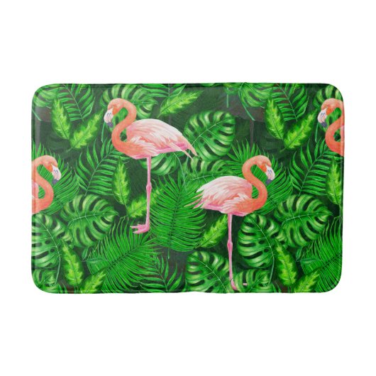 Flamingo tropische waterverf badmat (Voorkant)