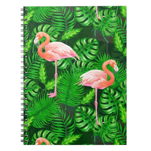Flamingo tropische waterverf notitieboek (Voorkant)