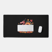 Flamingo Turkey Cute Flamingo Turkey Herfst Leaf T Bureaumat (Keyboard & Muis)