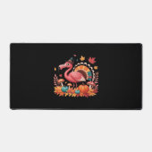 Flamingo Turkey Cute Flamingo Turkey Herfst Leaf T Bureaumat (Voorkant)