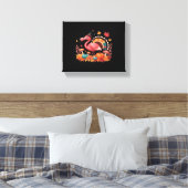 Flamingo Turkey Cute Flamingo Turkey Herfst Leaf T Canvas Afdruk (Insitu (Slaapkamer))