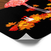 Flamingo Turkey Cute Flamingo Turkey Herfst Leaf T Poster (Hoek)