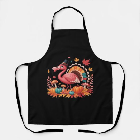 Flamingo Turkey Cute Flamingo Turkey Herfst Leaf T Schort (Voorkant)