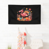 Flamingo Turkey Cute Flamingo Turkey Herfst Leaf T Spandoek (Insitu)