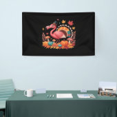 Flamingo Turkey Cute Flamingo Turkey Herfst Leaf T Spandoek (Beurs)