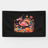 Flamingo Turkey Cute Flamingo Turkey Herfst Leaf T Spandoek (Horizontaal)