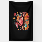 Flamingo Turkey Cute Flamingo Turkey Herfst Leaf T Spandoek (Verticaal)