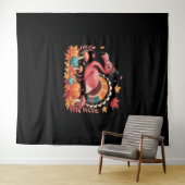 Flamingo Turkey Cute Flamingo Turkey Herfst Leaf T Wandkleed (In Situ (horizontaal))