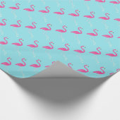 Flamingo Turquoise Wrapping Paper Cadeaupapier (Hoek)