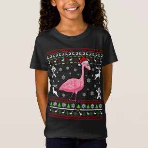 Flamingo Ugly Kerstmis Pajama Cute Bird X- T-shirt