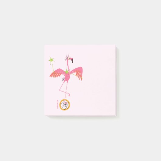 Flamingo Unicycle Post-it Note (Voorkant)