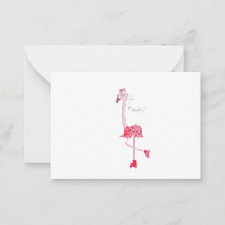 Flamingo Valentijnkaart Notitiekaartje