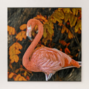 Flamingo, van dichtbij en mooi legpuzzel