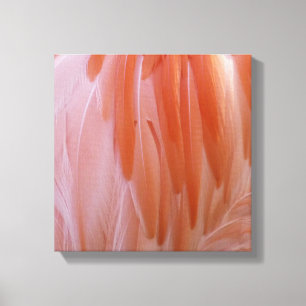 Flamingo-veren in roze tinten canvas afdruk