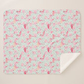 Flamingo-veren op pokadots sherpa deken (Voorkant (horizontaal))