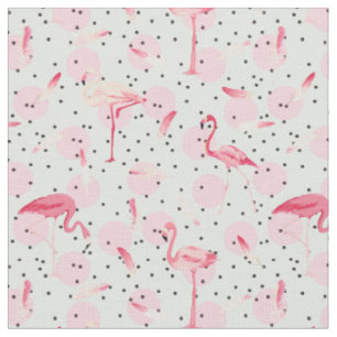 Flamingo-veren op pokadots stof