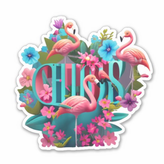 Flamingo Verhoog je stijl met Stickers (Voorkant)