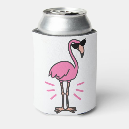 Flamingo verjaardag, flamingo, flamingo zonnebril blikjeskoeler (Blikje Achterkant)