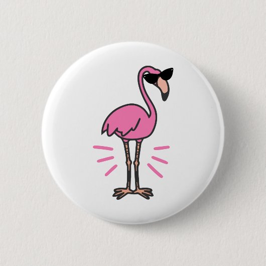 Flamingo verjaardag, flamingo, flamingo zonnebril ronde button 5,7 cm (Voorkant)