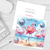 Flamingo Verjaardag Strand Party uitnodiging