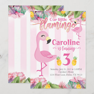 Flamingo verjaardagsfeest uitnodiging Flamingo uit