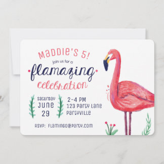 Flamingo verjaardagsuitnodigingen kaart