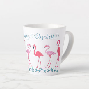 Flamingo-verzameling en zeester latte mok
