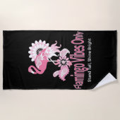 Flamingo Vibes Only Whimsical Pink Flamingo Strandlaken (Voorkant)