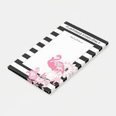 Flamingo Vibes Only Zwart & Wit Stripes Flamingo Post-it® Notes (Schuin)