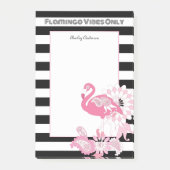 Flamingo Vibes Only Zwart & Wit Stripes Flamingo Post-it® Notes (Voorkant)