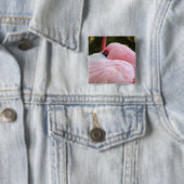 Flamingo Vierkante Button 5,1 Cm (In situ)
