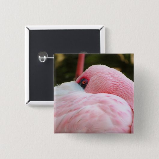 Flamingo Vierkante Button 5,1 Cm (Voorkant /achterkant)