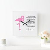Flamingo Vierkante Klok (Huis)