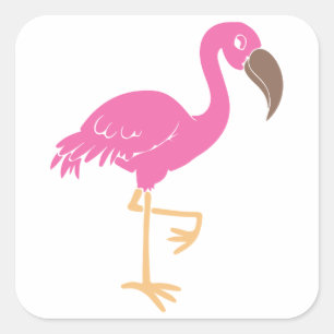 Flamingo Vierkante Sticker