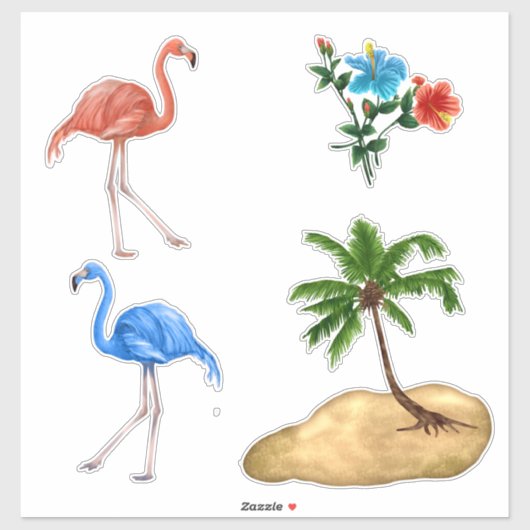 Flamingo Vinyl Aangepaste Sticker (Vel)