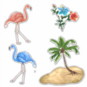 Flamingo Vinyl Aangepaste Sticker (Voorkant)