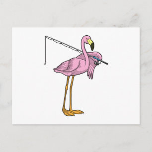Flamingo Visser Visser Vissersstok Briefkaart