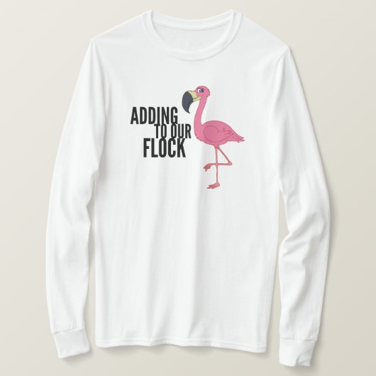 Flamingo Vlok Moederschap Lange hoes T-Shirt (Design voorkant)