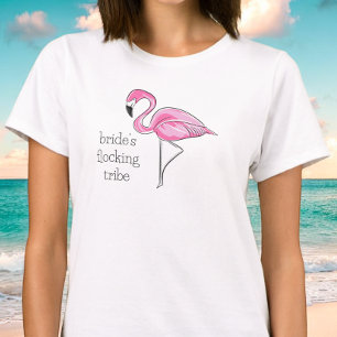 Flamingo vrijgezellenfeest bruidsmeisje kudde stam t-shirt