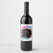 Flamingo vrijgezellenfeest Flocking Fantastisch V1 Wijn Etiket (Voorkant)