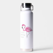 Flamingo vrijgezellenfeest Ik ben de kudde bruid Waterfles (Achterkant)