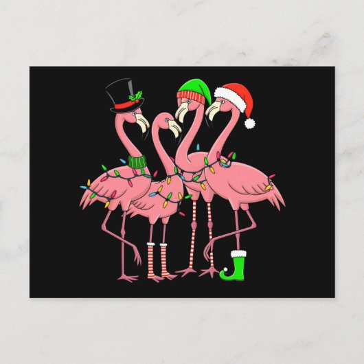 Flamingo Vrolijk Kerstfeest Grappig Flamingo Lover Feestdagenkaart (Voorkant)