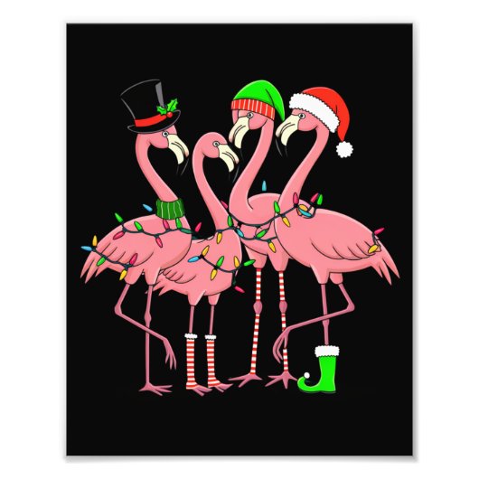 Flamingo Vrolijk Kerstfeest Grappig Flamingo Lover Foto Afdruk (Voorkant)